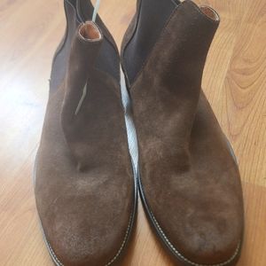 Vintage Foundry Co. Chelsea boot in rich dark brown suede.